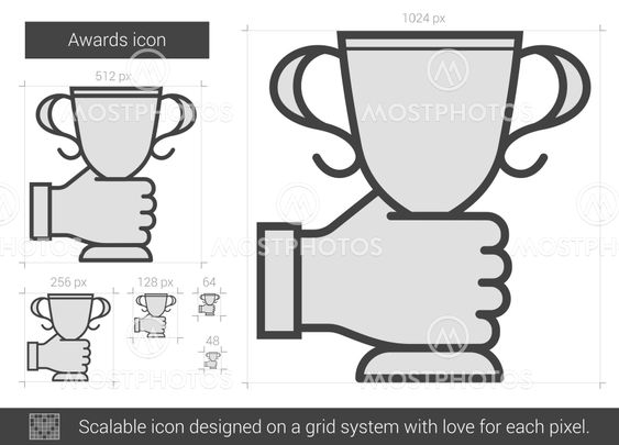 Awards line icon.