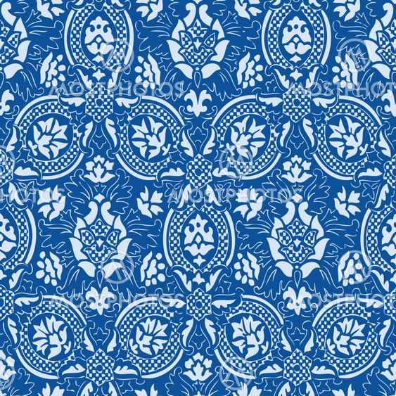 Blue Seamless abstract hand-drawn floral pattern, vintage background. Seamless pattern can be used for wallpaper, pattern fills, web page background, surface textures, packaging, and invitations.