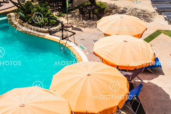 top view of beautiful swimming pool