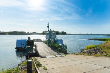 Old car ferry on the Oder river