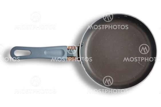 Old rusty empty small frying pan