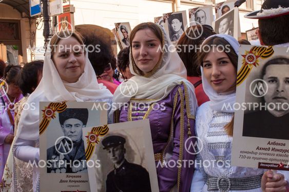 Participants of Immortal Regiment - public action, during...