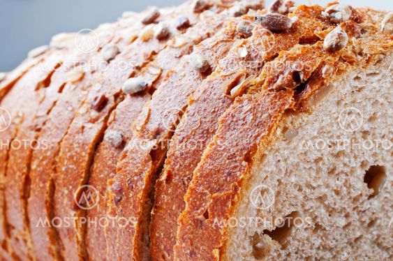 Bread rough grinding close up