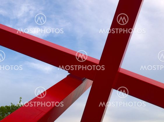 HDR red beam sculpture 3