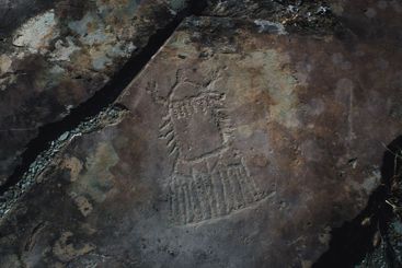 Petroglyphs on rocks in the Altai Republic
