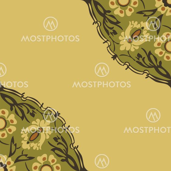 Colorful round floral border corner abstract background vector