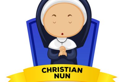 Wordcard with occupation christian nun