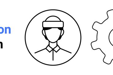 Male avatar, gear, and shield icon with lock concept...