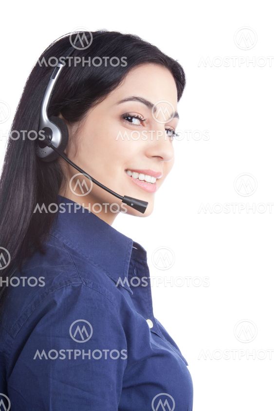 Businesswoman Wearing a Headset