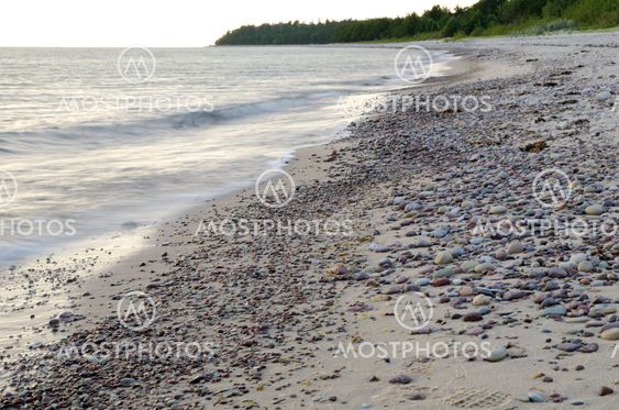 Beach with sand and pebbles