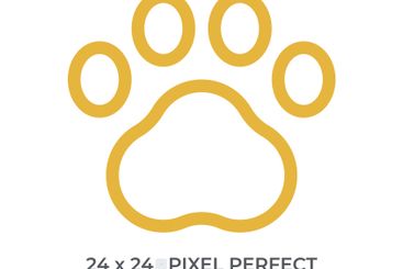 Animal paw sign colorful line ui icon