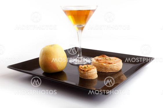 Apple Pie Slices with Drink