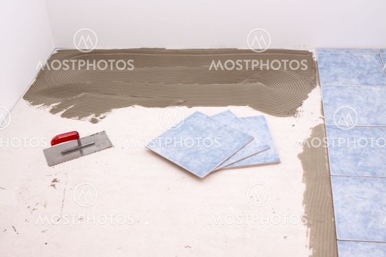 Tiles are laid on the ground