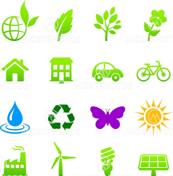 environment elements icon set