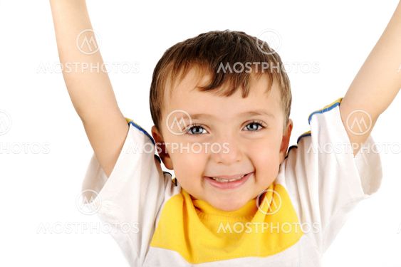 Closeup image of a beautiful happy kid