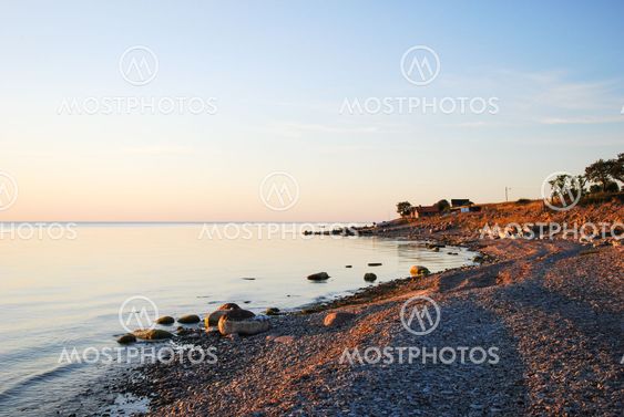 Calm bay in evening sun