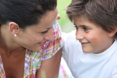 Mother and son at park