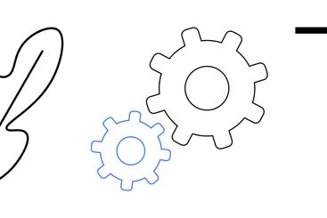 Feather and Gears Representing Creativity and Innovation...