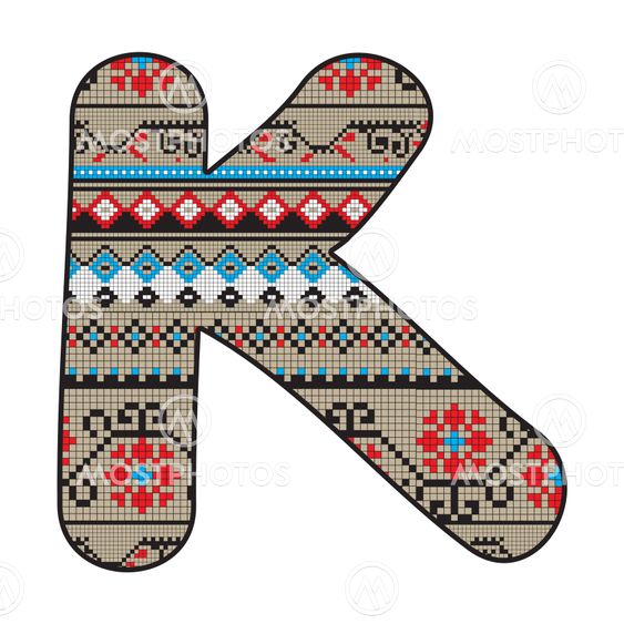 K letter decorated