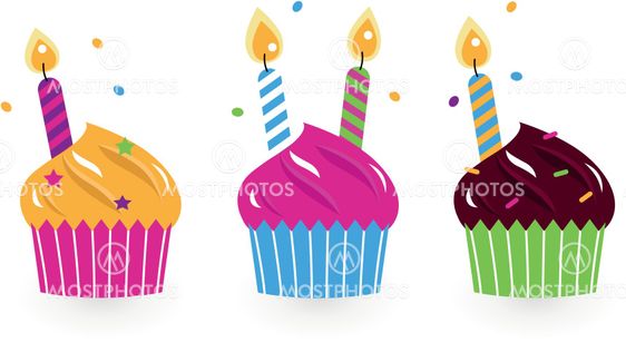 Birthday cakes collection isolated on white