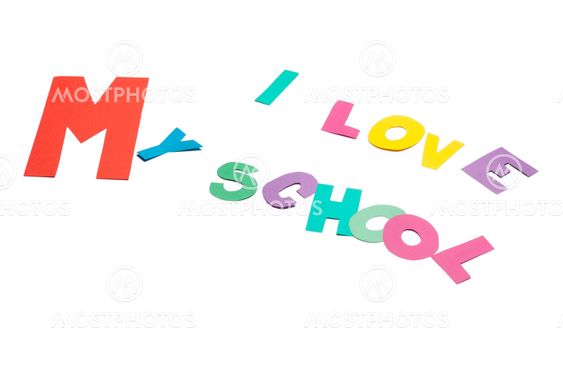 I love my school - white background