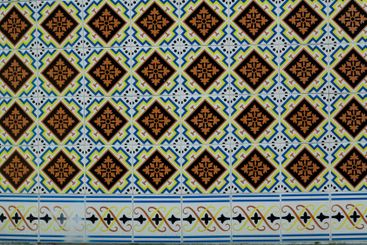 Azulejo tiles on a traditional Portuguese home