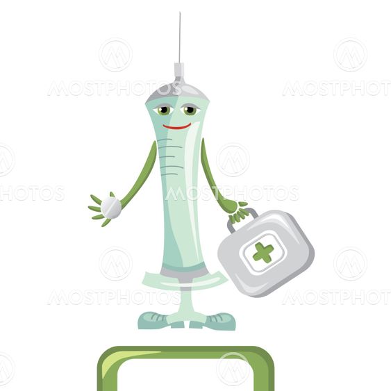cartoon medical syringe