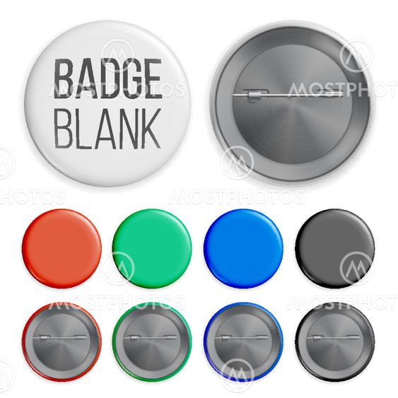 Blank Badges Set Vector. Realistic Illustration