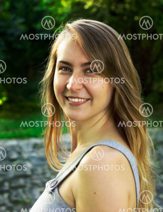 Smiling blond young woman