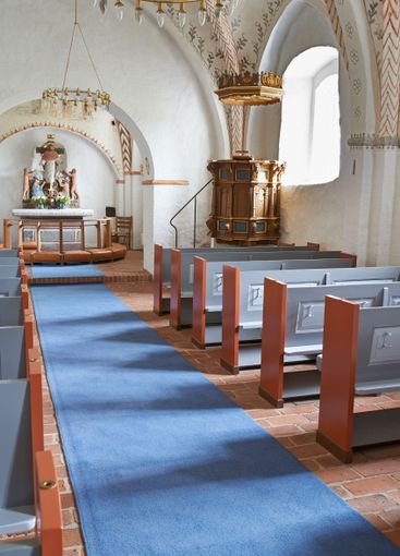 Christian, shrine or altar in church for religion,...