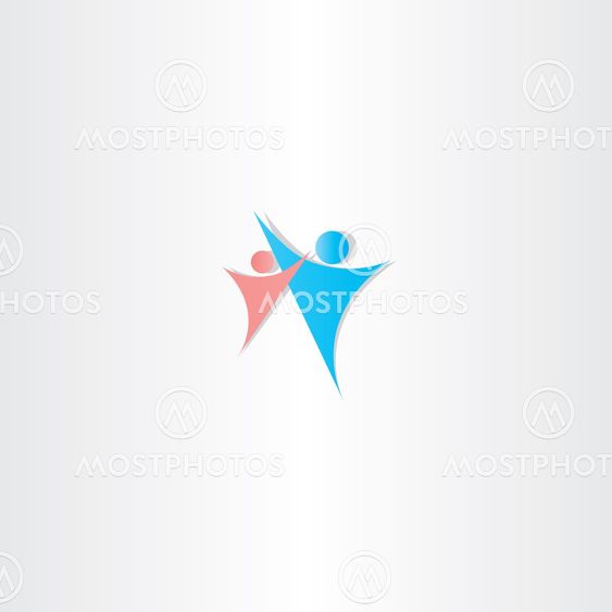 father and daughter vector icon logo element design