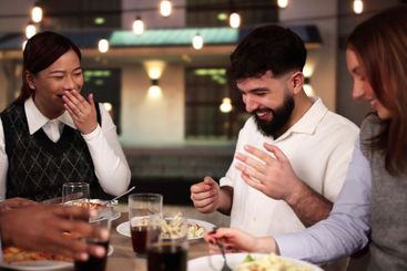 Evening Dinner Outdoors At Patio. Food Party