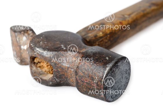 Vintage hammer isolated on white