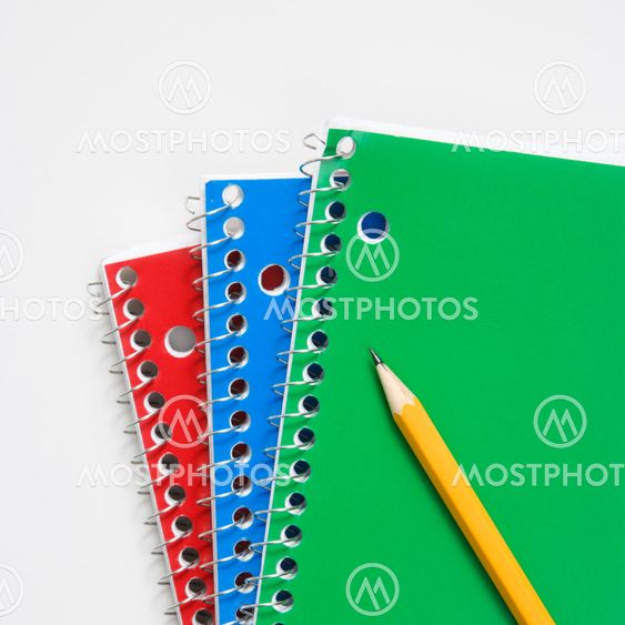Pencil on notebooks