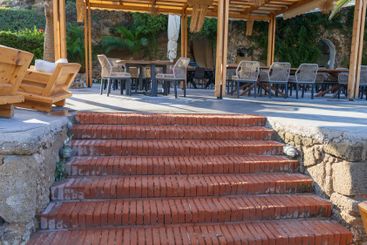 Seaside landscape in the Kalithea area of ​​Rhodes Greece