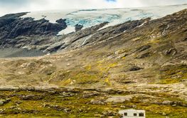 Camper car in norwegian mountains