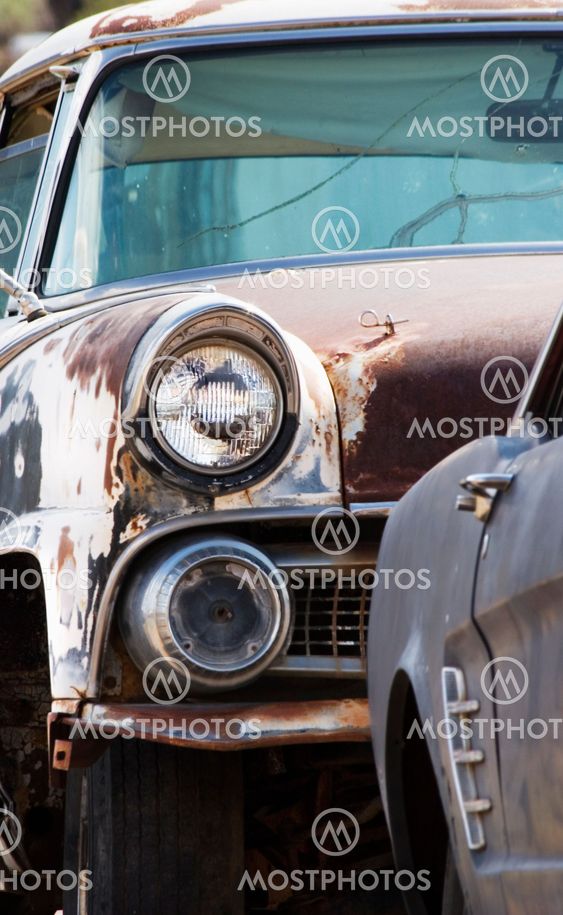 Headlight on an Abandoned Car
