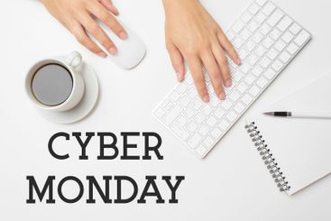 Cyber Monday sign on computer