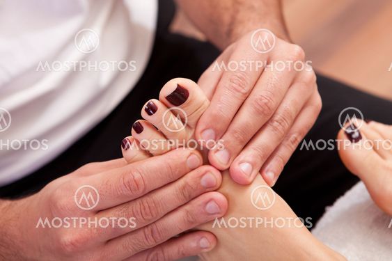 Spa foot massage close-up