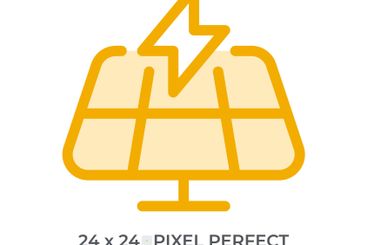 Solar panel duotone color ui icon