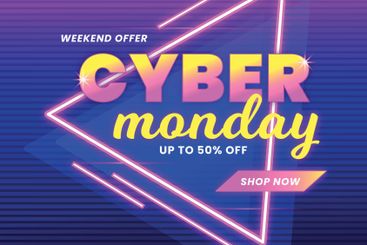 Retro futuristic cyber monday concept