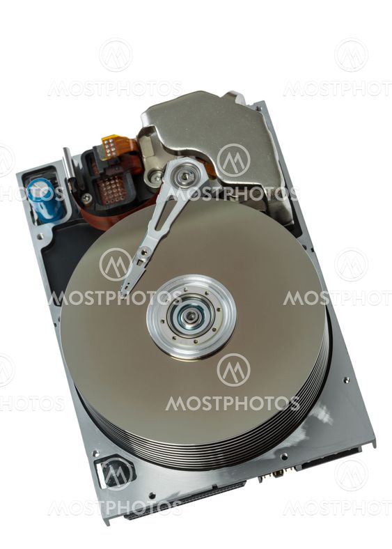 close up of hard disk