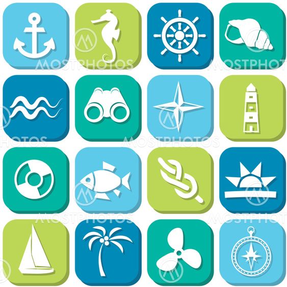 marine icons in squares