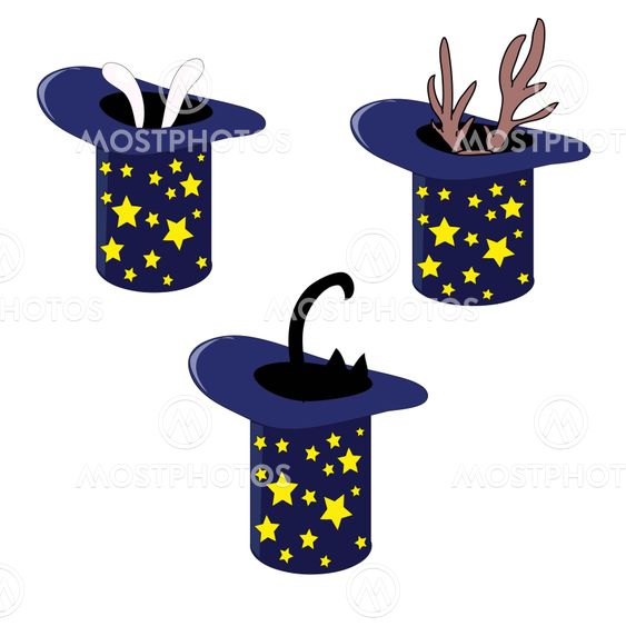 Blue top hat with rabbit ears