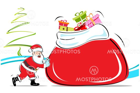 merry christmas card with santa