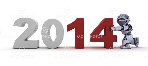 Robot bringing in the new year