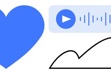 Heart Symbol, Audio Waveform, and Cloud Outline...