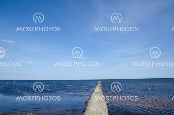Concrete bridge at coast
