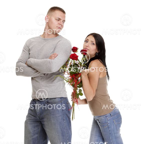 relationship difficulties young couple in conflict isolated