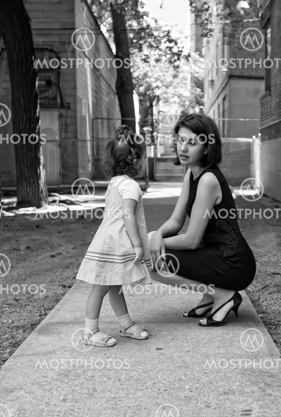 Mother and daughter talking